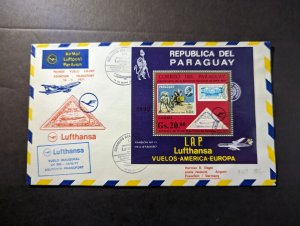 1971 Paraguay Airmail First Flight Cover FFC Asuncion to Frankfurt Germany