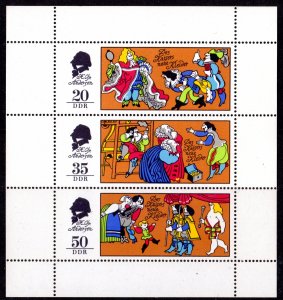 Germany DDR 1975 Sc#1696a.FAIRY TALES BY HANS CHRISTIAN ANDERSEN Sheet (3) MNH