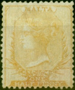 Malta 1863 1/2d Pale Buff SG3a Fine Unused