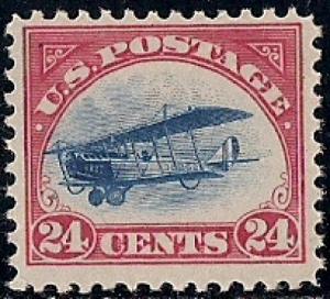 C3 24 cent Curtiss Jenny, low flyer error Stamp mint OG NH F