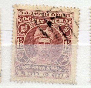India Cochin 1916-30 Early Issue Fine Used 1.5a. NW-15696