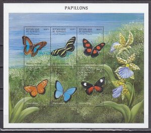 Djibouti, Scott cat. 797 A-F. Butterflies sheet. ^