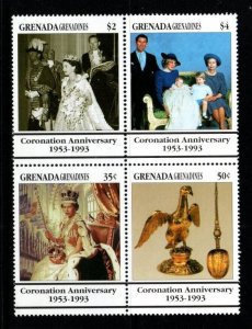 GRENADA GRENADINES SG1623/6 1993 40TH ANNIV OF CORONATION MNH