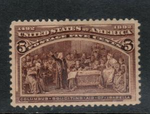 USA #234 Extra Fine Mint Original Gum Lightly Hinged