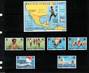 SUPERFLEAS 1984 Olympics VIRGIN ISLANDS stamps MNH 531 532 533 534 535 536 537