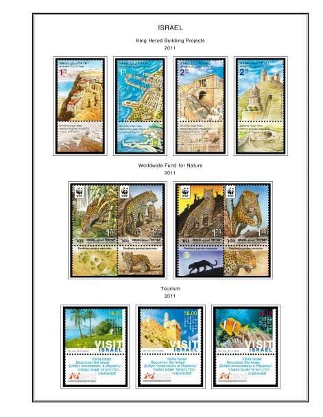 COLOR PRINTED ISRAEL [+TABS] 2011-2020 STAMP ALBUM PAGES (81 illustrated pages)