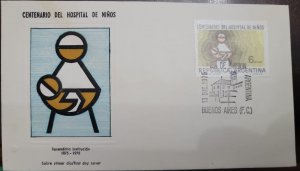 D)1975, ARGENTINA, FIRST DAY COVER, ISSUE, CENTENARY OF THE MATERNAL HOSPITAL