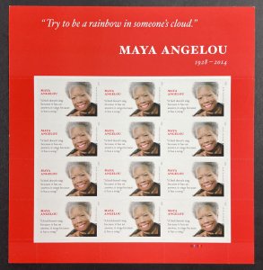 Scott 4979 MAYA ANGELOU  Pane of 12 US Forever Stamps MNH 2015