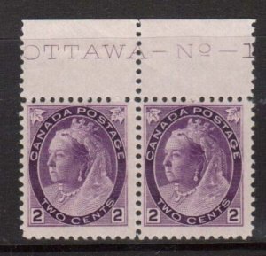 Canada #76iv NH Mint Plate #1 Major Reentry Pair  **With 2013 VGG Certificate** 