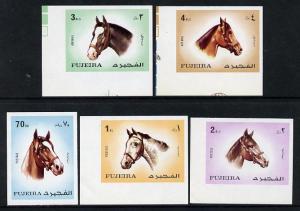 Fujeira 1971 Horses imperf set of 5 unmounted mint (Mi 81...