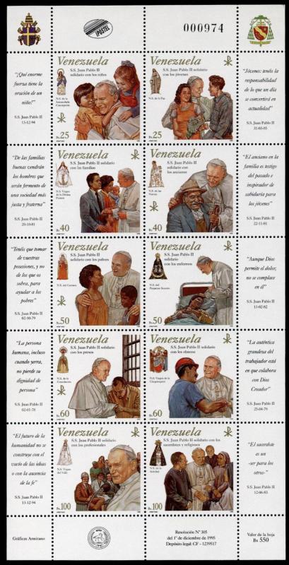 Venezuela 1533 MNH Visit of Pope John Paul II