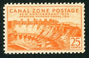 US Scott #134 Canal Zone - Guton Spillway 25c - MNH - CV $27.50