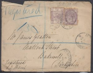 Great Britain Scott 100- Mar 6, 1885 Registered Domestic Cover