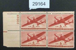 US STAMPS  #C25 MINT OG NH PLATE BLOCK LOT #29164