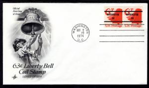 US 1518 Liberty Bell Precancel Artcraft U/A FDC