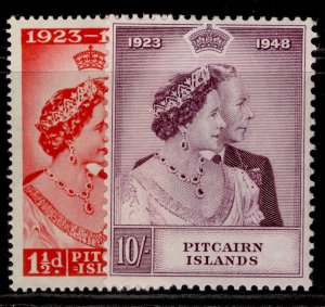 PITCAIRN ISLANDS GVI SG11-12, 1949 ROYAL SILVER WEDDING set, M MINT. Cat £41.