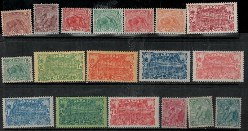 French Guiana 1905-1928 51-86 Mint SCV $79.00