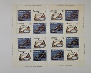 Canada 1977 Inuit Hunting #749a MS Of Plate Blocks MNH