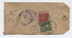 1928 Charlotte NC to SC insured as registered parcel tag 4th bureaus [y7321]