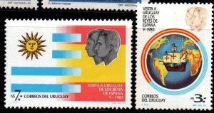 1983 Uruguay visit King Juan Carlos and Queen Sofia Spain  #1138 - 1139 ** MNH