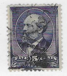 US # 216 5c Garfield,indigo, (U) CV $17.50