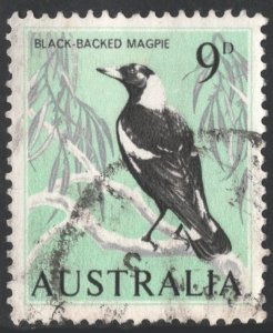 Australia SC#368 9d Black-backed Magpie (1964) Used