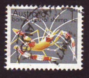 Australia 1973 Sc#554 1cent Banded Shrimp USED.