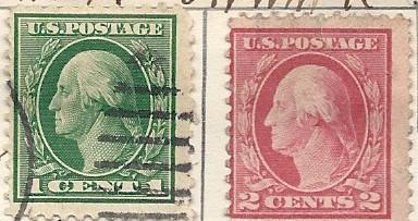 US # 498-499  1c & 2c  Washington (U) CV $0.50