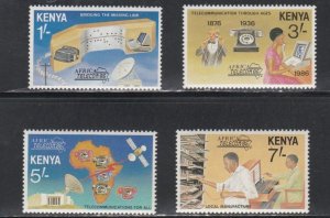 Kenya # 380-383, Telecom 86, Mint NH, 1/2 Cat.