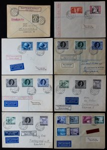 Germany Occupation Stamps Lot Of 8 Very Clean World War II Covers Quite Scarce