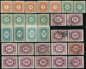 Austria #J103-J113 #J114-J131 Postage Due Stamp Collection 1922-1924 Used MLH