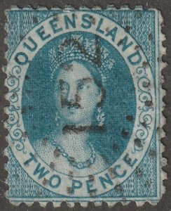 Queensland, stamp, Scott#14,  used, hinged, #QQ-14