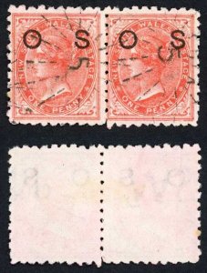 NSW SGO34 1d opt OS Perf 10 used Pair Wmk UPRIGHT RARE