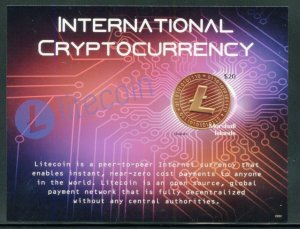 MARSHALL ISLANDS 2022 INTERNATIONAL CRYPTOCURRENCY IMPERF SOUVENIR SHEET MINT NH