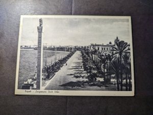 1950 British Occupied Libya Tripolitania Overprint PPC Postcard Cover to Italy