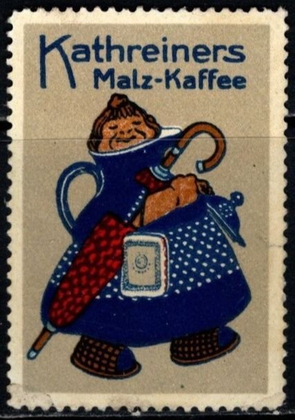 Vintage Germany Poster Stamp Kathreiner's Malt Coffee