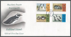 Falkland Islands Cat #667-670, Magellanic Penguins, FDC*-