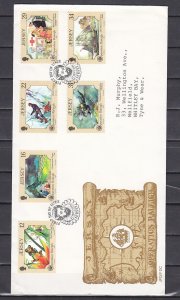 Jersey, Scott cat. 461-466. Tree Frog, Scuba & Mt. Climbing. First day cover. ^