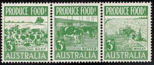 Australia - Scott # 252a Strip of 3 VF MNH