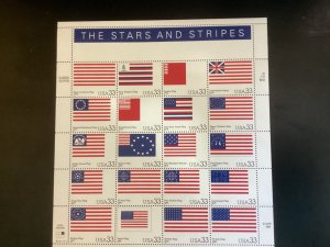 US Scott #3403 Stars and Stripes Sheet of 20 33-cent STAMPS MNH Face $6.60