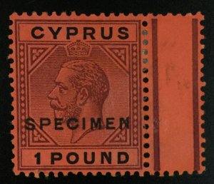 MOMEN: CYPRUS SG #101s 1923 SPECIMEN MINT OG H LOT #62378