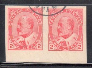 Canada #90a USED Imperf pair with CDS - Rare