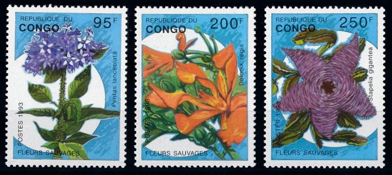 [67238] Congo Brazzaville 1993 Flora Flowers Blumen From Set MNH