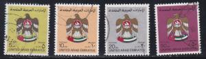 United Arab Emirates # 154-157, National Arms, Used High Values, 1/3 Cat