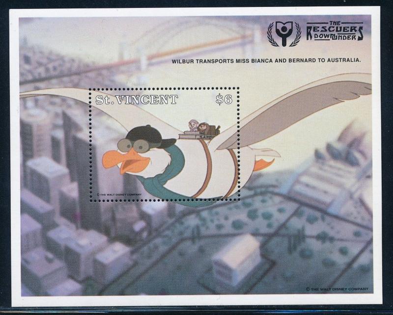 Disney St-Vincent Souvenir Sheet The Rescuers MNH #1537 (1991) 