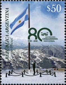 Argentina 2018 MNH Stamps Police 80 Years Flag