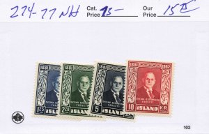 ICELAND  274-77  MNH