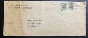 1929 Santo Domingo Dominican Republic Tax Collection Cover To Brooklyn  NY USA