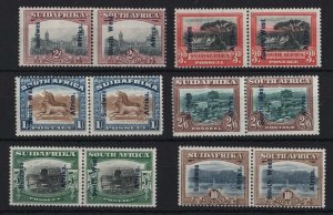 South West Africa 1927 2d - 10s set in very fine mint horiz pairs sg49-54 cat