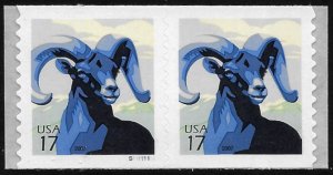 Sc 4140  17¢ Bighorn Sheep Plate # Pair, MNH